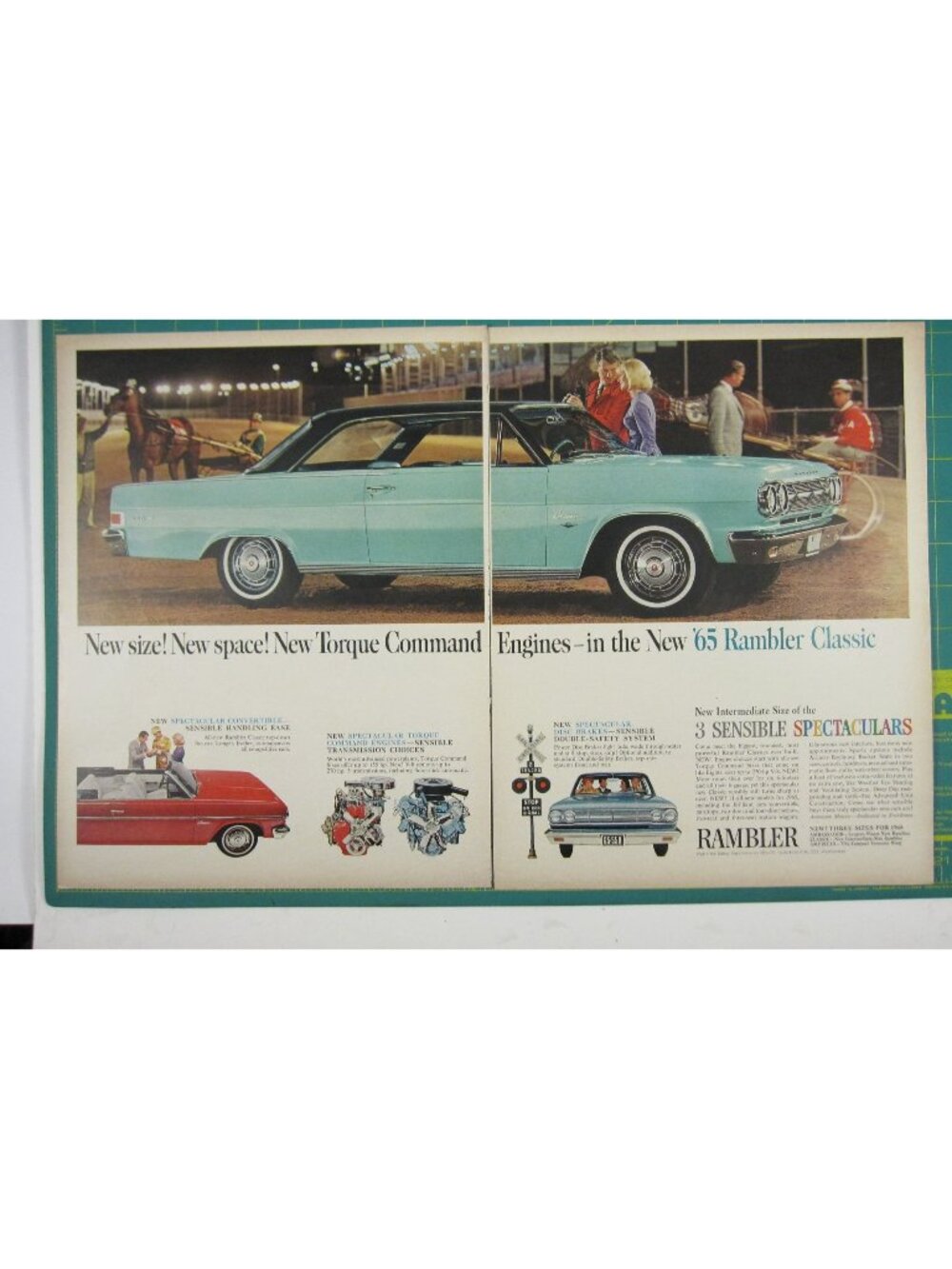 Print Ad 1965 Rambler Classic New Torque Command Engines Convertible 2 PG
